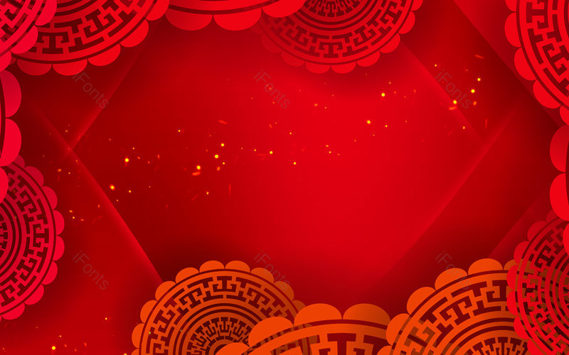 国潮剪纸红色大气镂空花朵喜庆背景,插画/手绘图,插画/手绘图库,插画/手绘图下载,插画/手绘